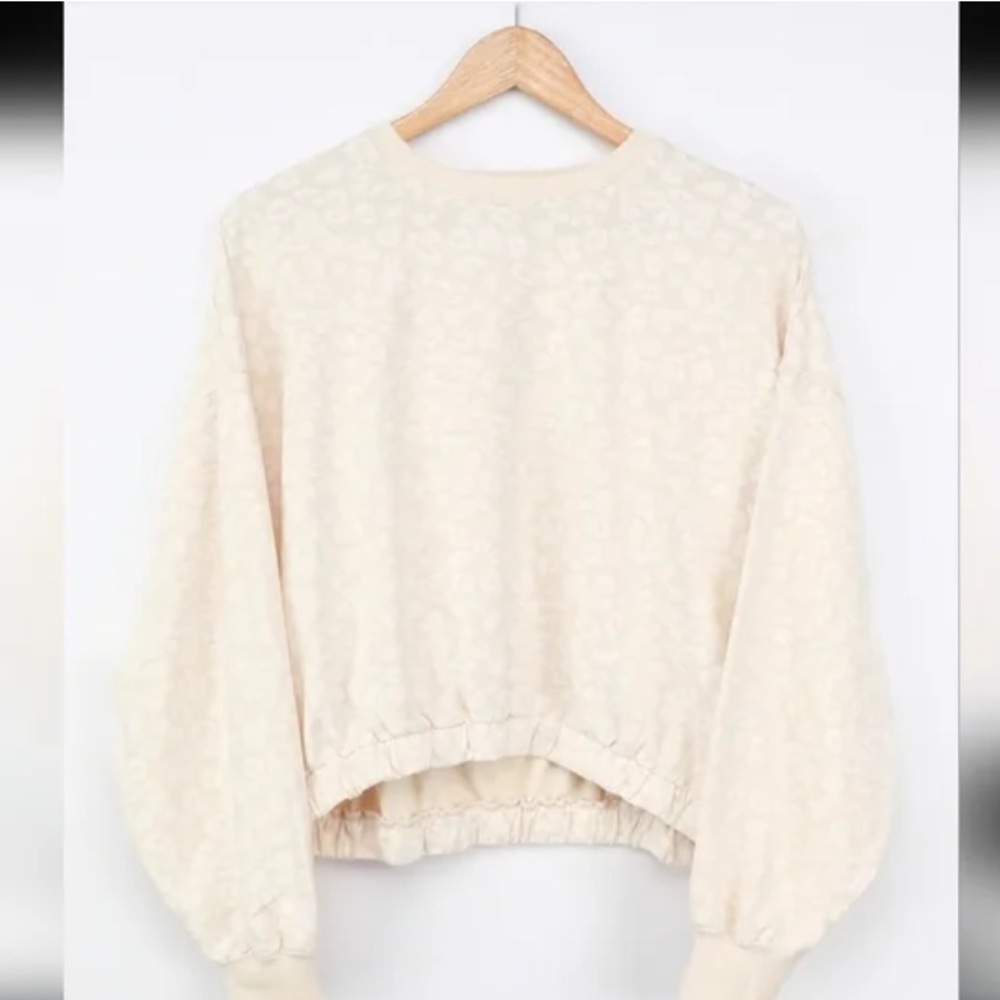 Z Supply Leopard Print Mason Pullover Crewneck Sweatshirt